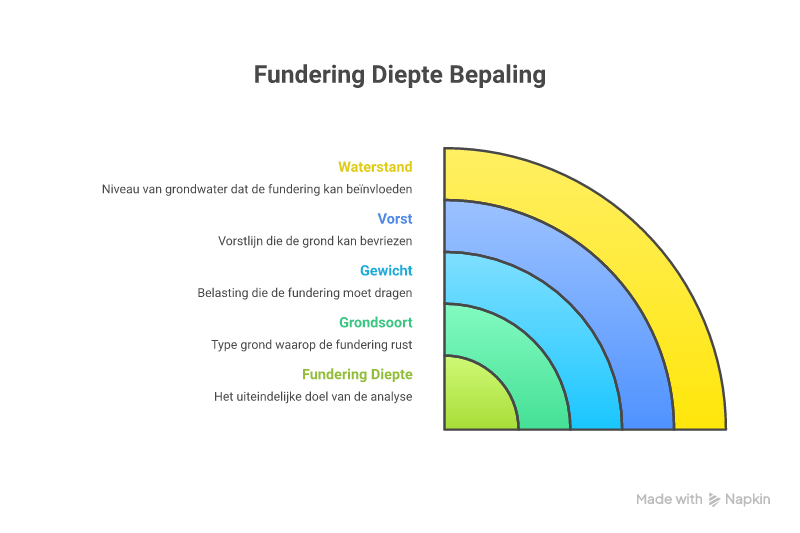 overzicht van factoren die de diepte van een fundering beïnvloeden